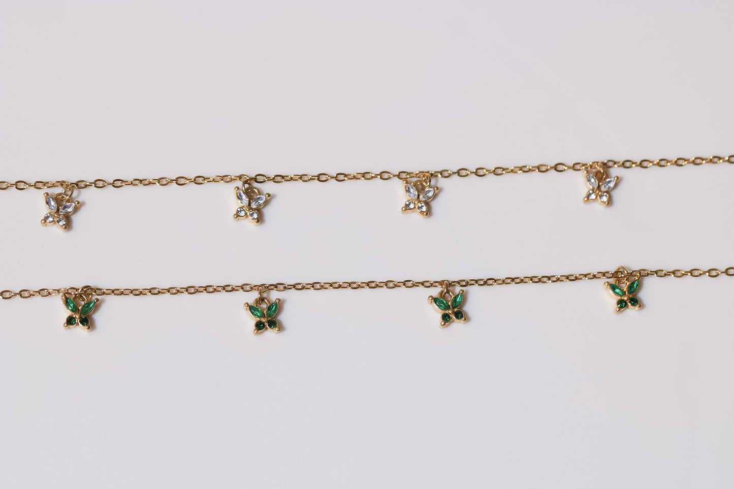 Butterfly Charms Necklace (Green)