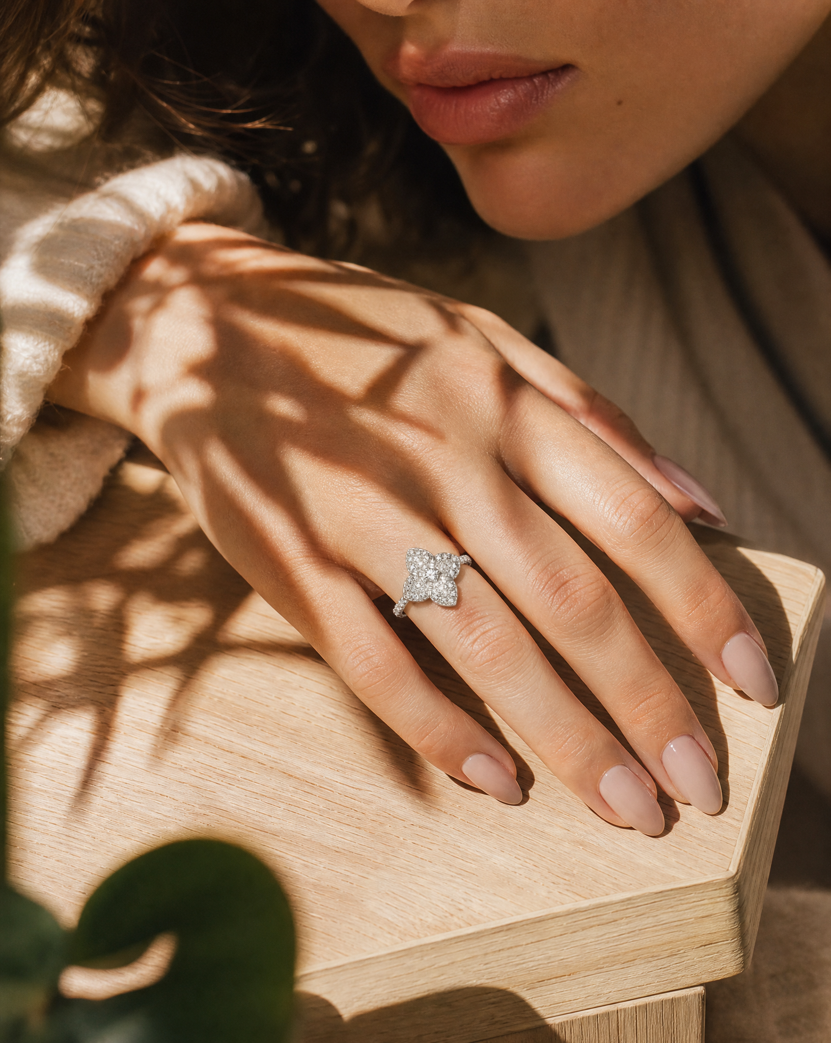 Studded Star Flower Ring S925