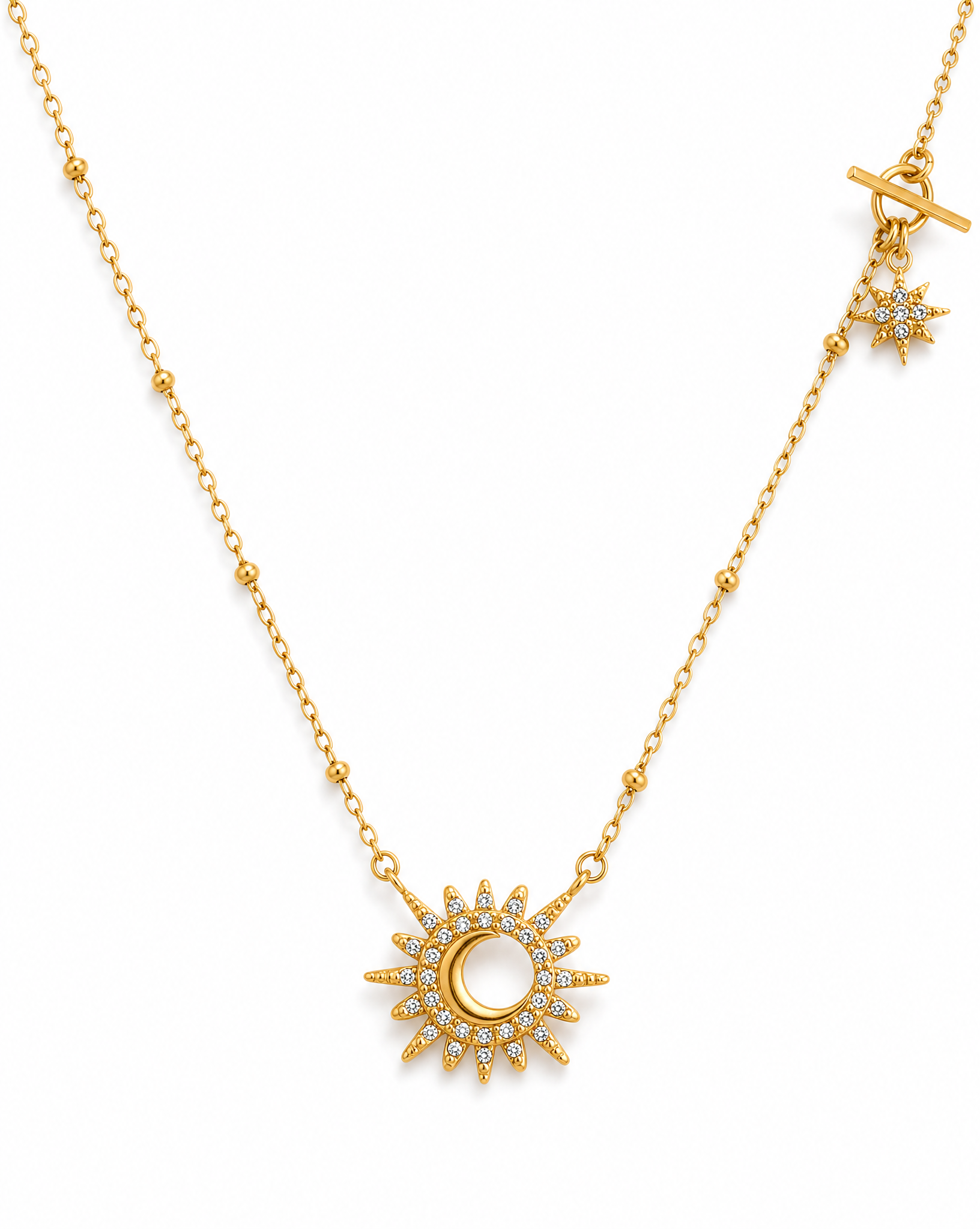 Sunburst+Moon Necklace