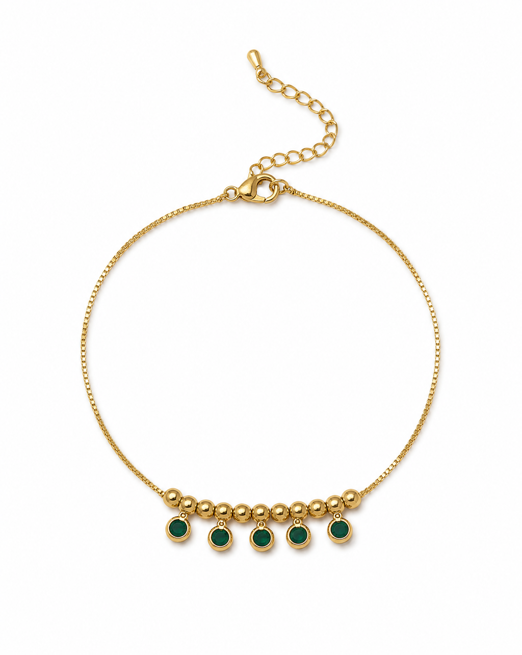 Green CZ Anklet