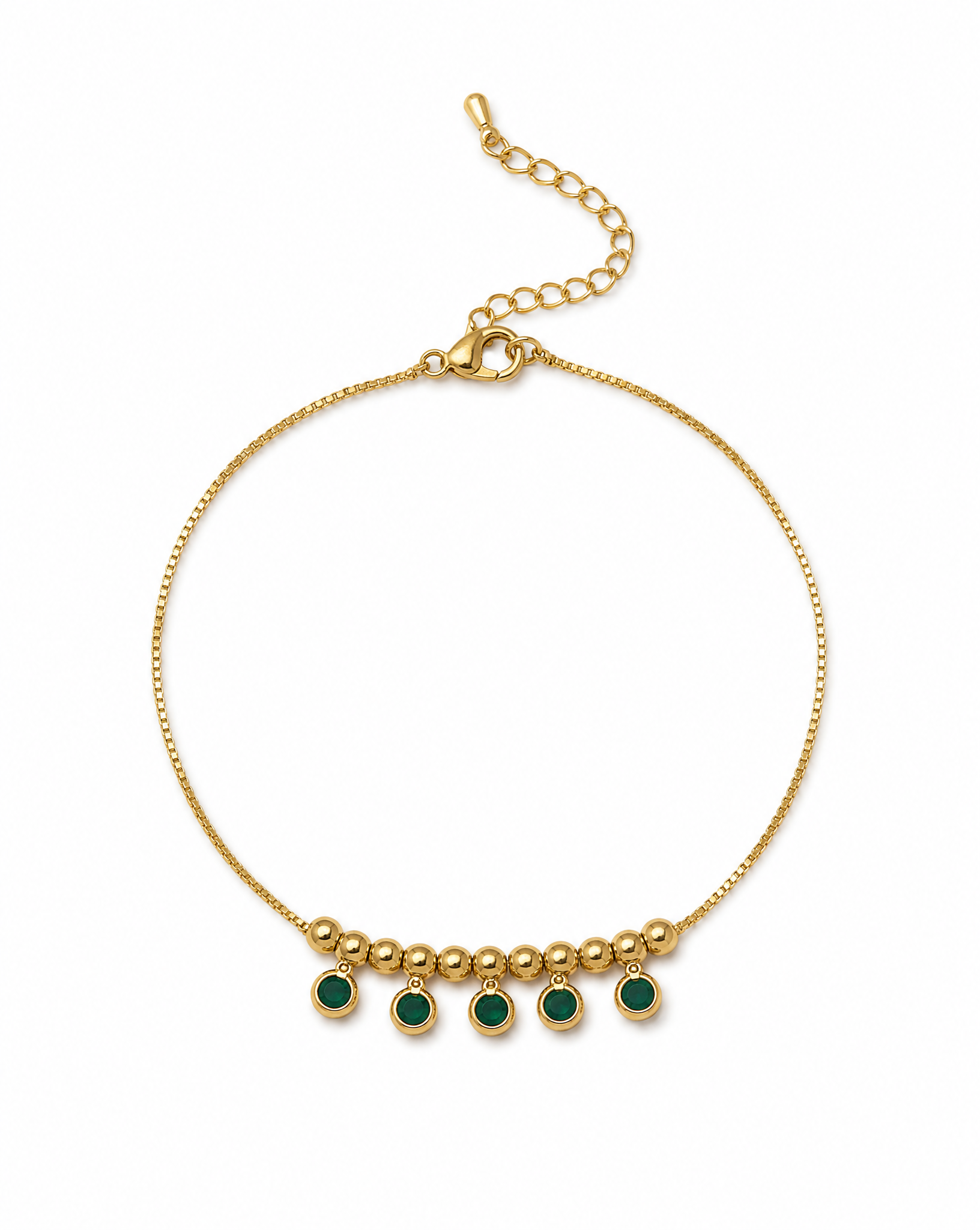 Green CZ Anklet