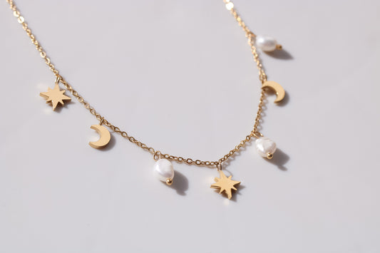 Moon Star Charms Necklace