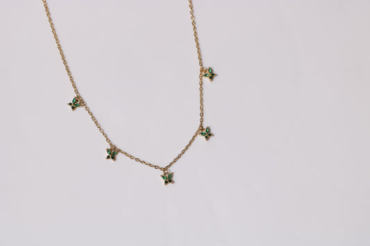 Butterfly Charms Necklace (Green)