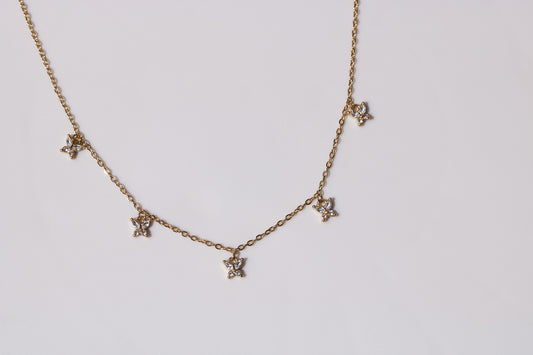 Butterfly Charms Necklace (White)