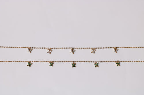 Butterfly Charms Necklace (White)
