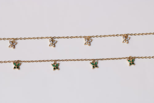 Butterfly Charms Necklace (Green)