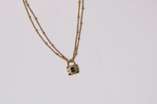 Green Lock Necklace