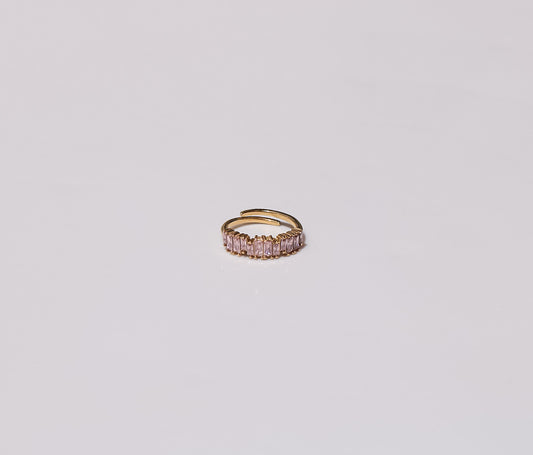 Baguette Tennis Ring Pink