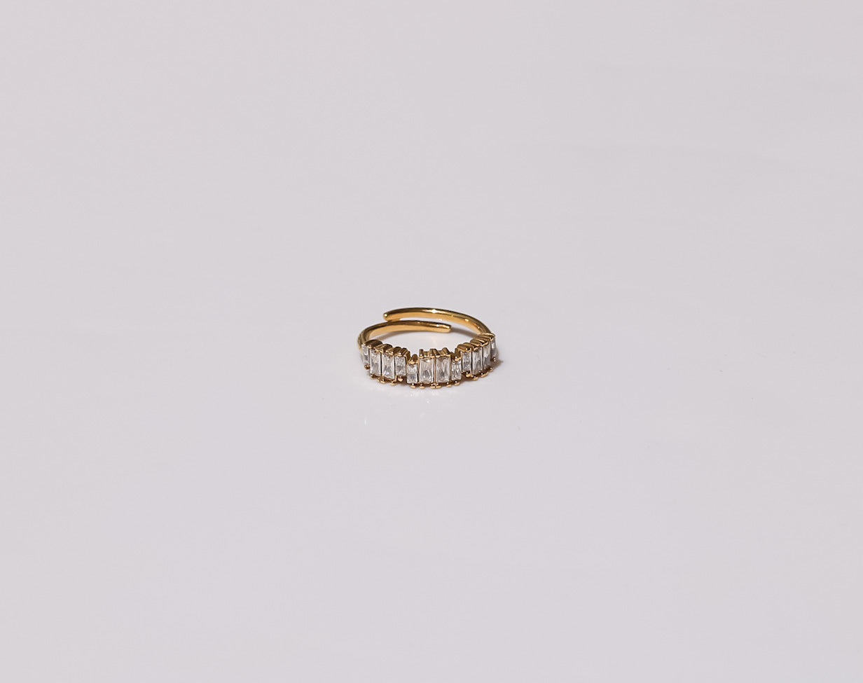 Baguette Tennis Ring White