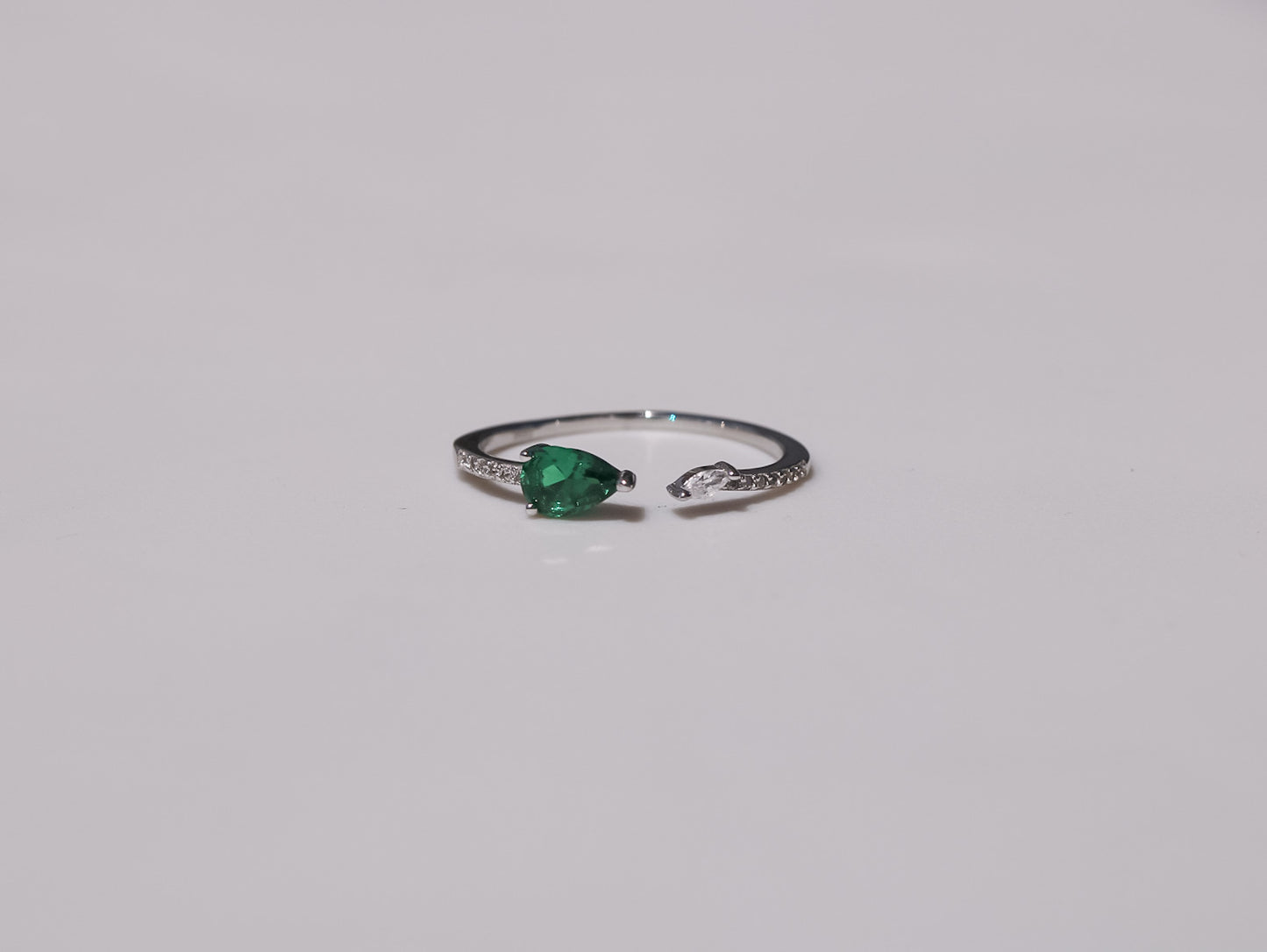 Drop Ring Green (S925)