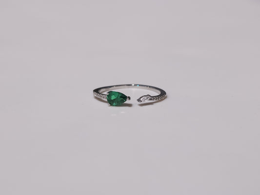 Drop Ring Green (S925)