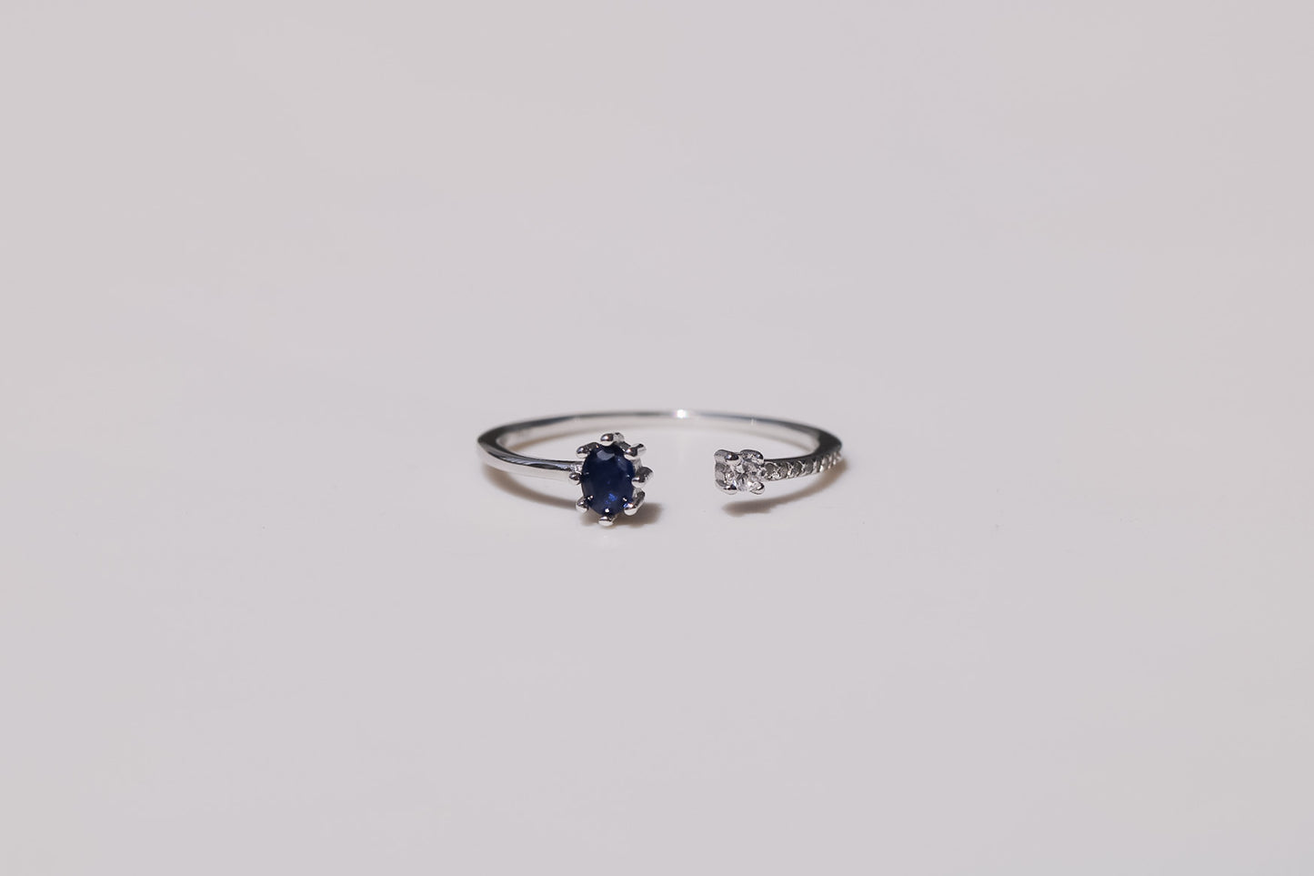 Oval Ring Blue (S925)