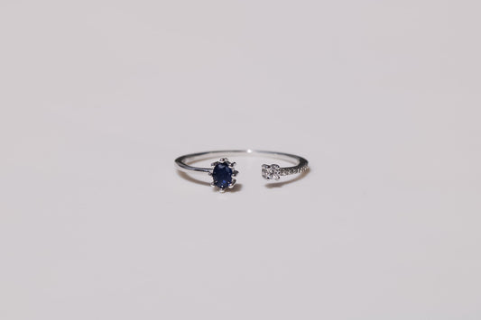 Oval Ring Blue (S925)