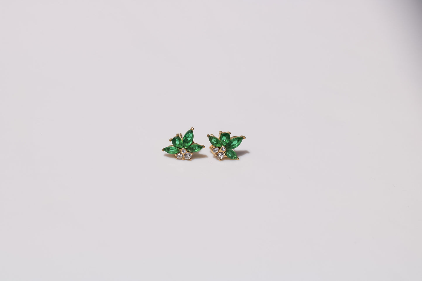 Green Flower Studs