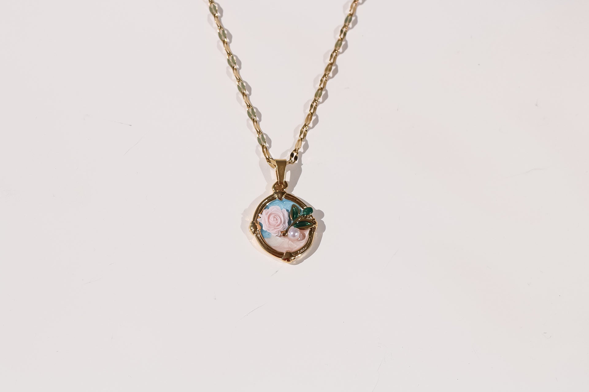 Vintage Rose Art Necklace