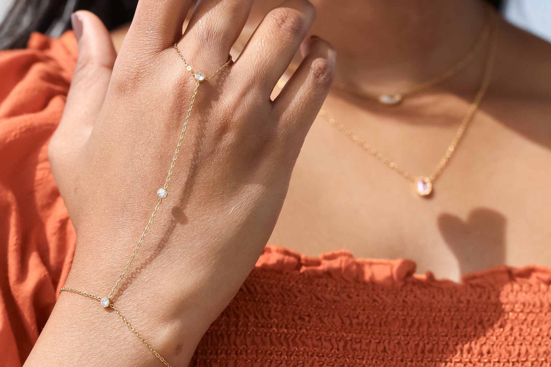 Triple CZ Hand Chain