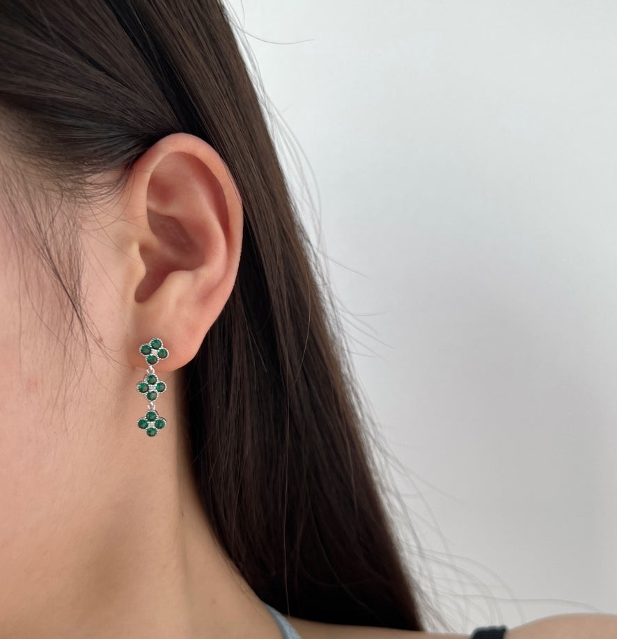 Flower Earrings Green