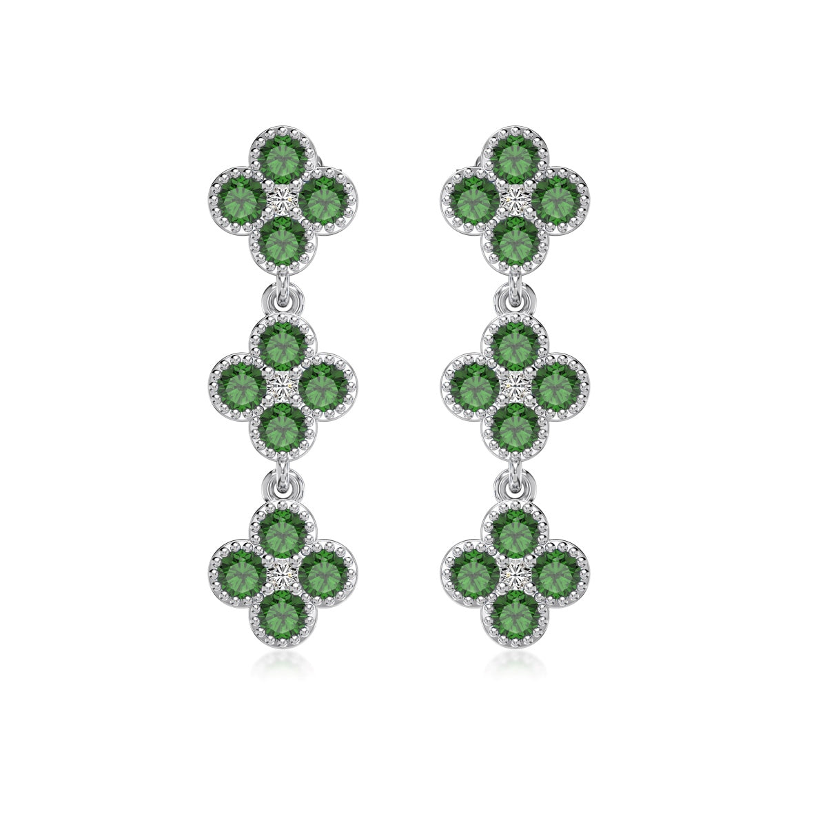 Flower Earrings Green