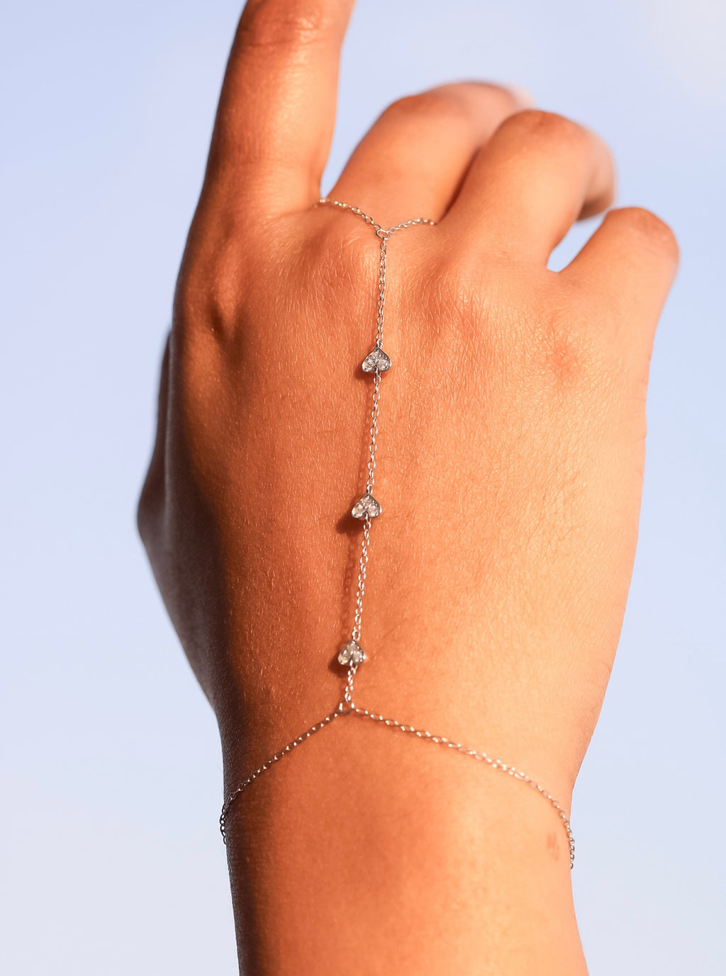 Triple Heart Hand Chain