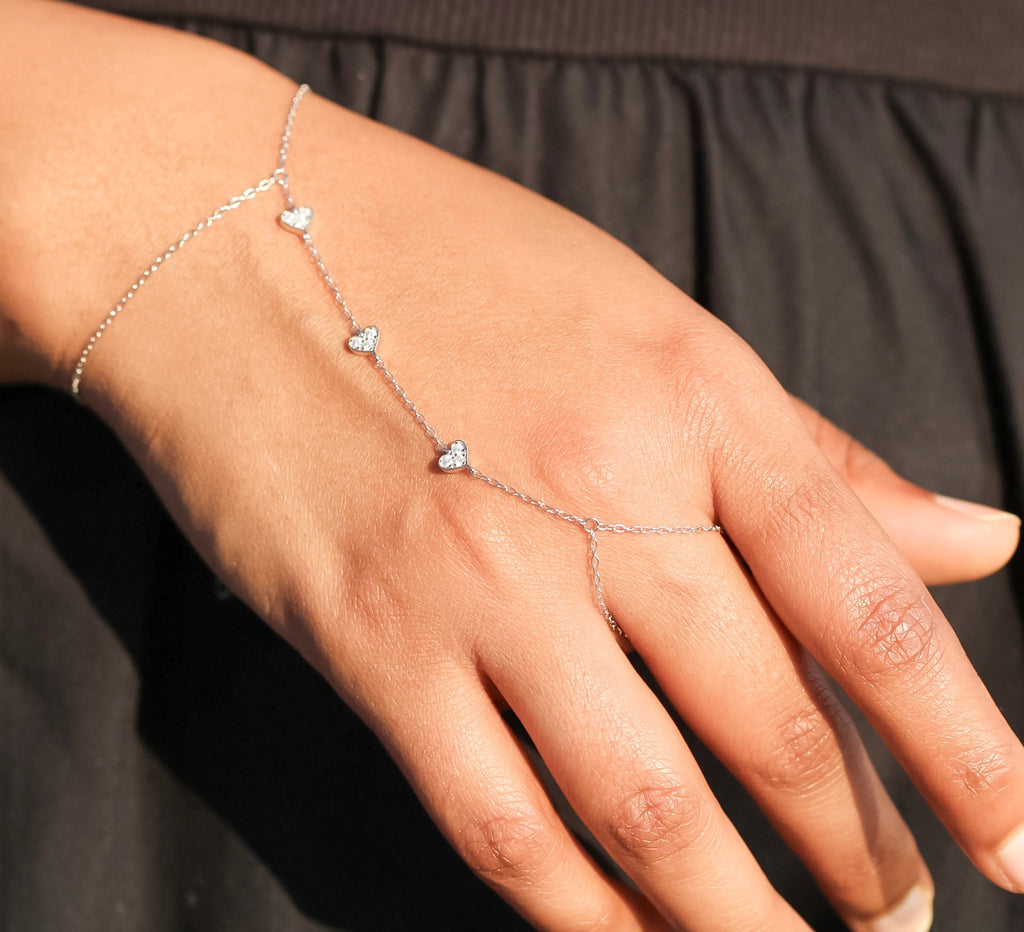Triple Heart Hand Chain